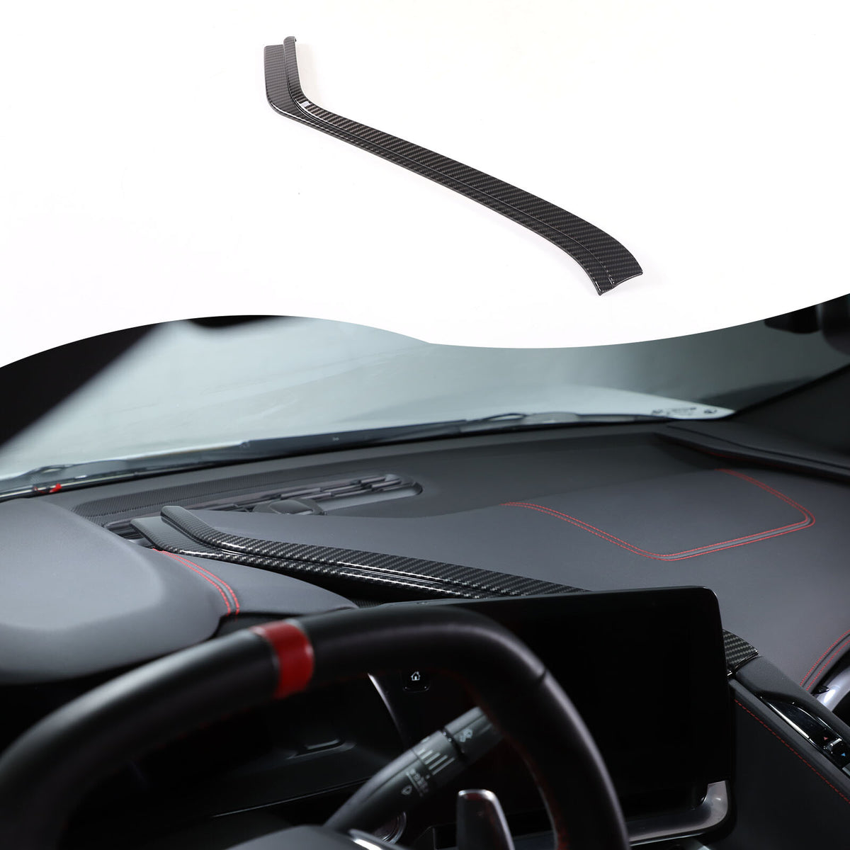 ABS Carbon Fiber Navigation Screen Rear Trim Cover For Corvette C8 2020-2025 US 3
