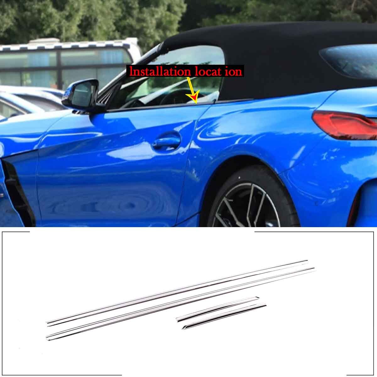 Silver Stainless Window Bottom Strip Cover Trim For BMW Z4 2017-20 9