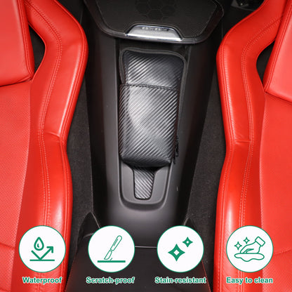 Carbon Fiber Pattern Rear Seat Center Storage Bag For Corvette C8 2020+ 16
