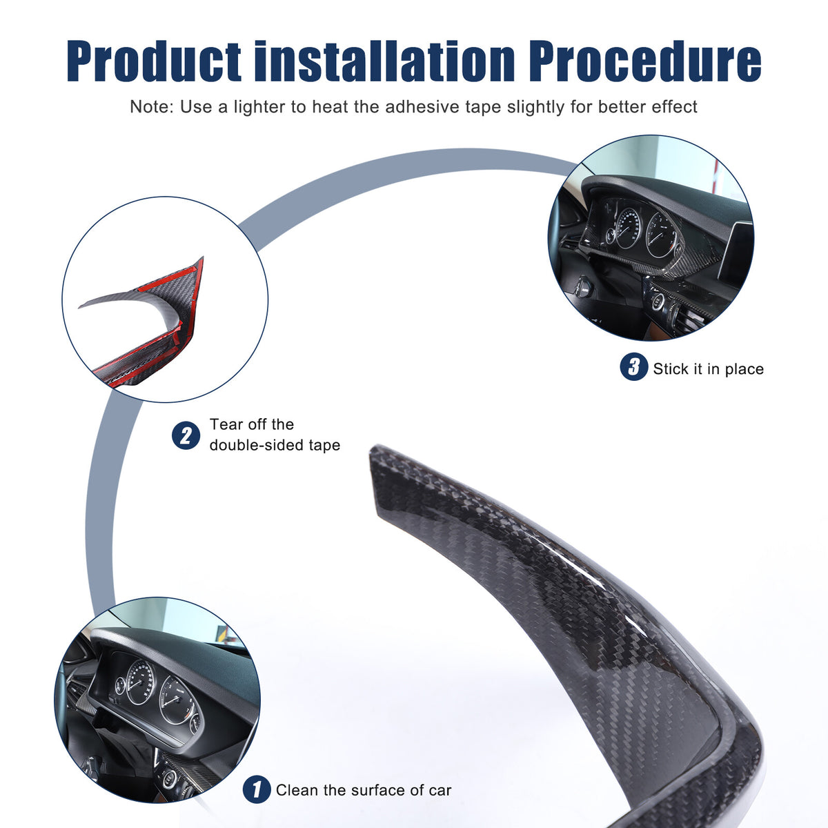 Real Carbon Fiber Dashboard Instrument Frame Cover Trim For BMW X5 F15 14-18 7