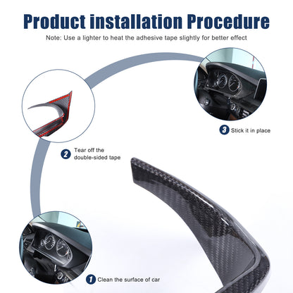 Real Carbon Fiber Dashboard Instrument Frame Cover Trim For BMW X5 F15 14-18 7