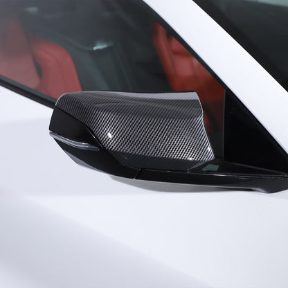 M Style Carbon Fiber Style Side Mirror Cover Caps Overlay For 20-26 Corvette C8 4