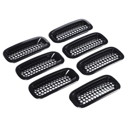 Black ABS Grille Insert Guard Insect Screen For Hummer H3 2005-2009 16