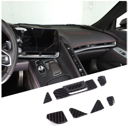 Carbon Fiber ABS Interior Decoration Cover Trim Kit For Corvette C8 2020-2025 - Styles 26-30 16