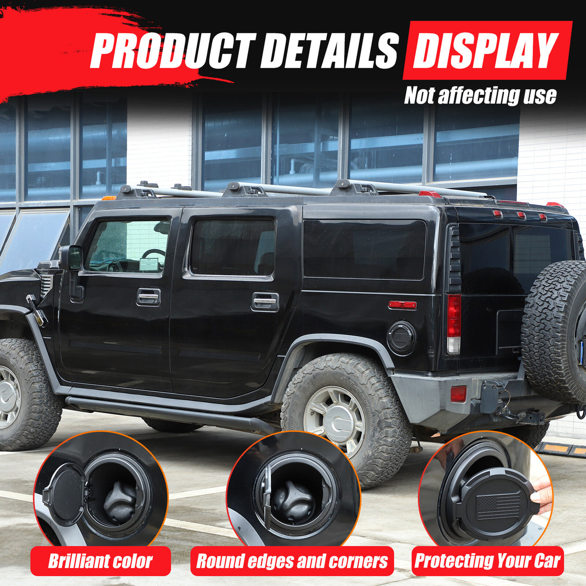 Replace US Flag Door Fuel Tank Cover Gas Lid Cap For Hummer H2 2003-09 19