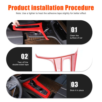 Red ABS Center Control Gear Trim Panel Trim Cover For Cadillac Escalade 21-23 US 19
