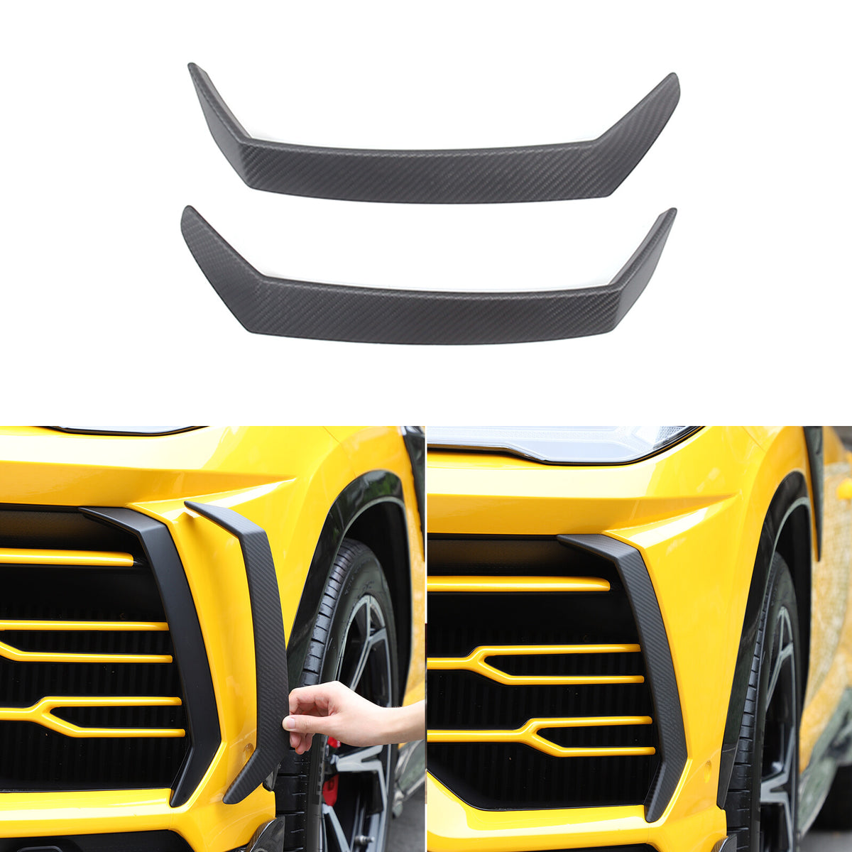Matte Real Carbon Fiber Front Bumper Cover Trim for LAMBORGHINI URUS 2018-2023 1
