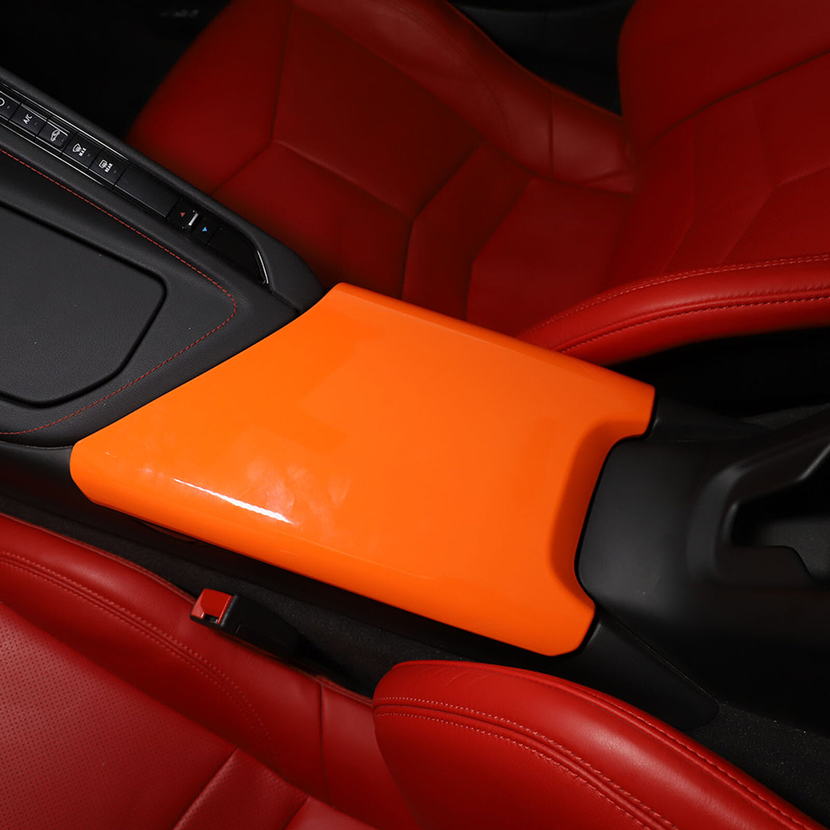 Orange ABS Center Console Armrest Box Panel Cover For Corvette C8 2020-2026 US 7