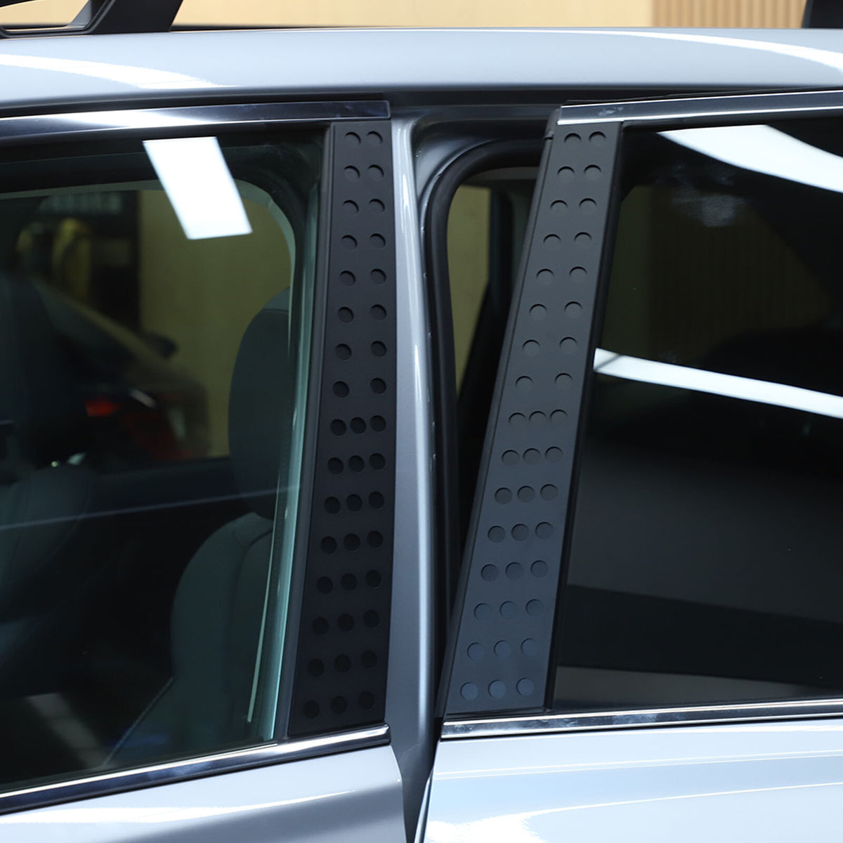 Black Window B pillar Post Protector Cover Trim For Subaru Forester 2019-2024 7