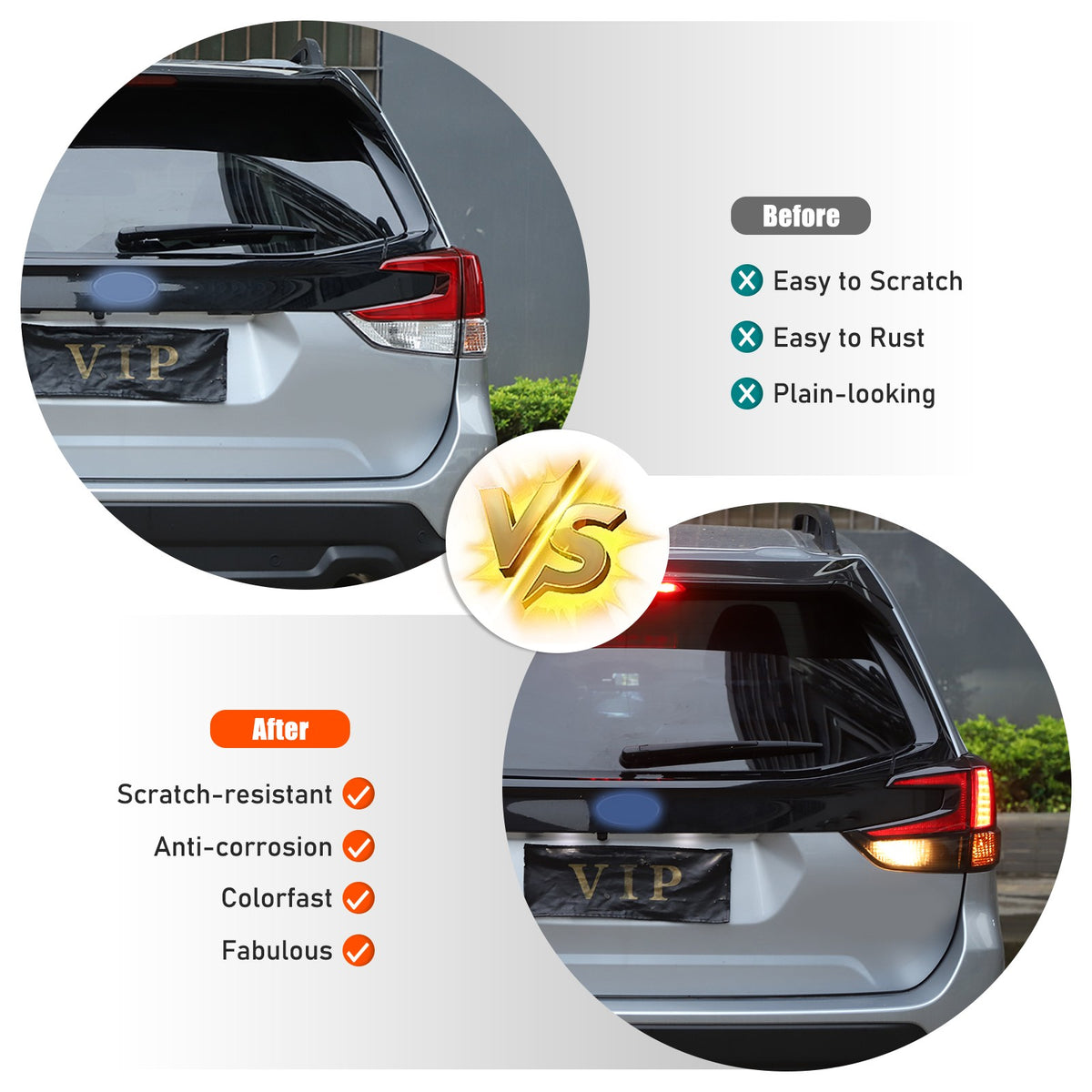 Transparent Gray ABS Tail Light Smoked Cover Trim For Subaru Forester SL 2019-24 18