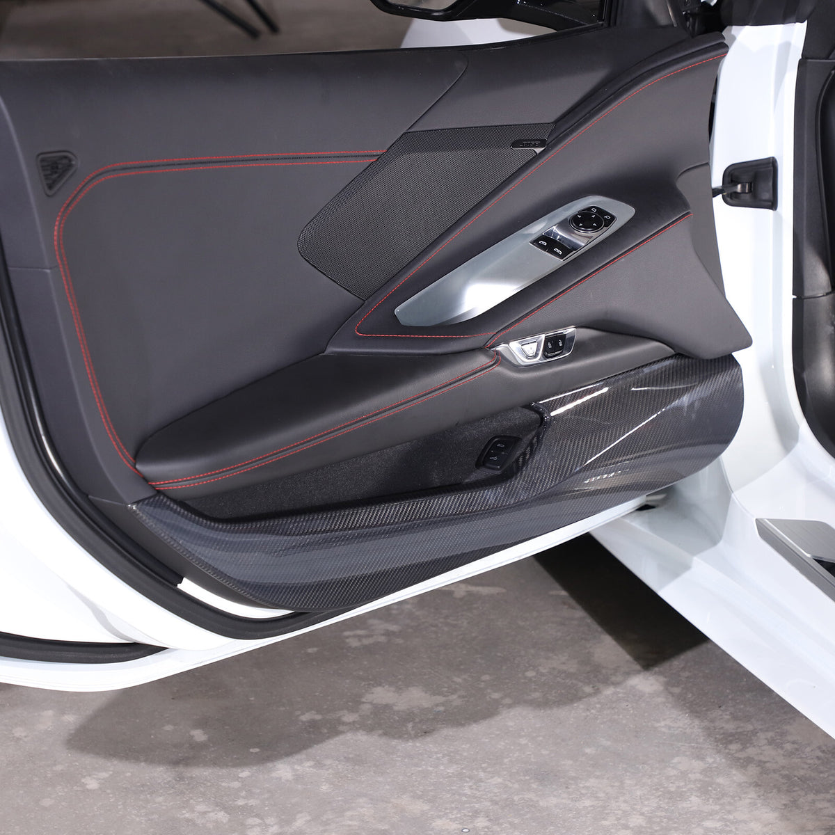 For Corvette C8 Stingray Coupe HTC 2020+ Carbon Inner Lower Door Panel Anti-Kick 7