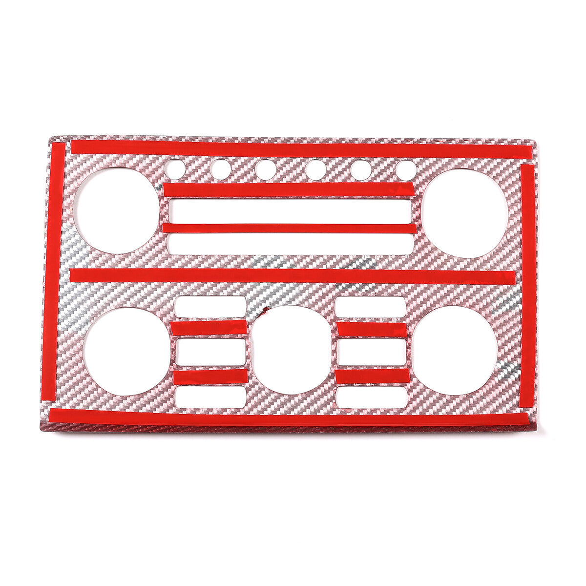 Red Carbon Fiber Central Control Volume Panel Trim for Nissan GTR R35 08-16 4