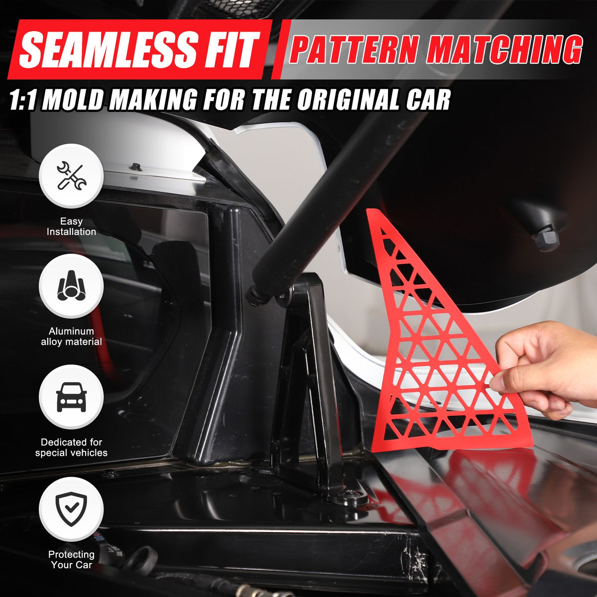 Red Alloy Front Bulkhead Engine Bay Decor Trim For Corvette C8 2020+ 5