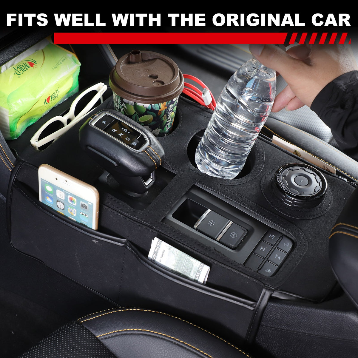 Suede Cloth Center Console Gear Shift Trim Cover For Ford Ranger T9 2023+ 8