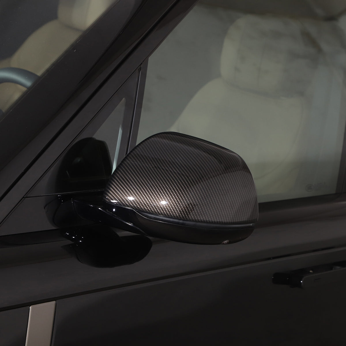 For Range Rover Vogue Sport 2022-23 Carbon Fiber ABS Rear View Mirror Cover Trim 5
