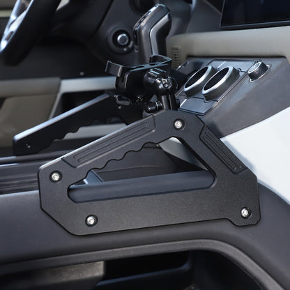 Black Alloy Center Door Pull Handle Panel Cover trim For LR Defender 2020-24 6