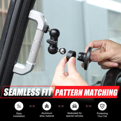 Replace Silver A-Pillar Handle W/Phone Mount For LR Defender L316 2004-2018 5