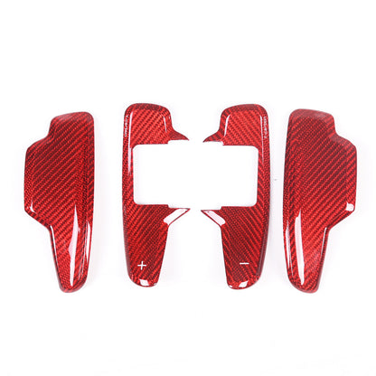 Red Real Carbon Fiber Gear Shift Paddles Paddle Shifters For Corvette C8 20+ US 21