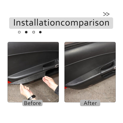Carbon Fiber soft Door armrest panel Cover sticker Trim For Corvette C6 2005-13 16