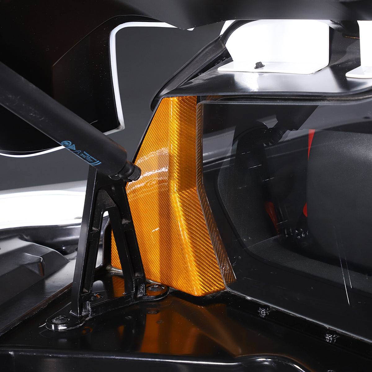 Yellow Carbon Fiber Rear Window Corner Cover Trim Frame For Corvette C8 20-26 7