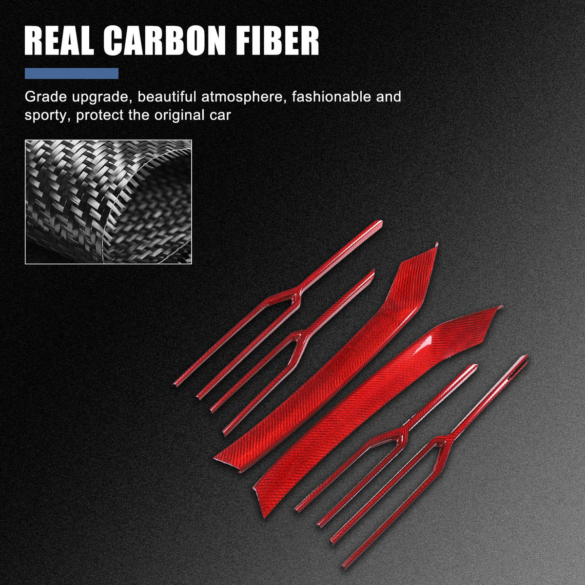 Red Real Carbon Fiber Front Grille Strip Trim For Lamborghini Urus 2018-2021 3