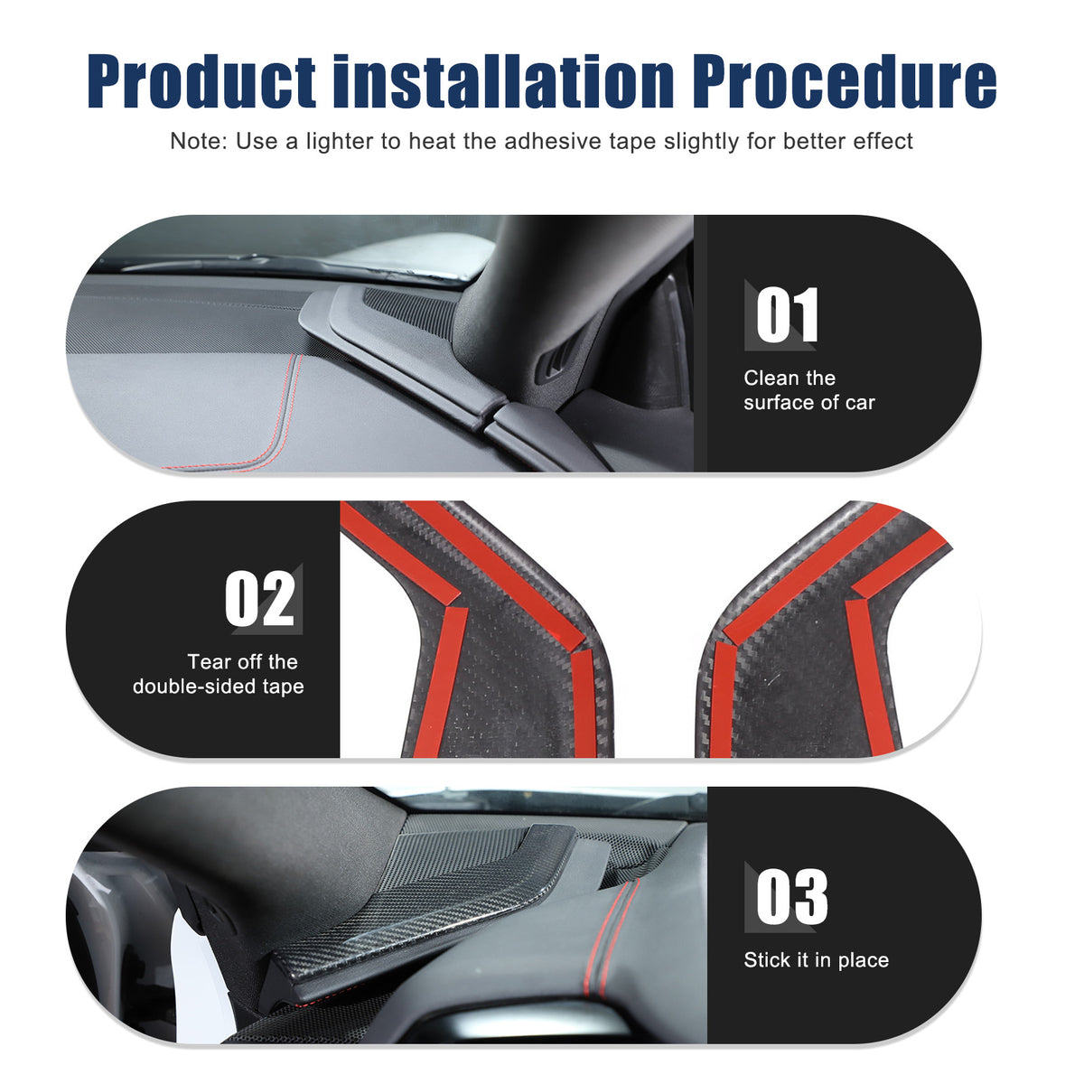 Real Carbon Fiber Dashboard Side Console Pitched Horn Cover For Corvette C8 20+ 10
