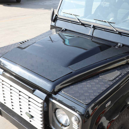 Black Alloy Front Hood Protection Plate Trim For LR Defender L316 2004-2018 6