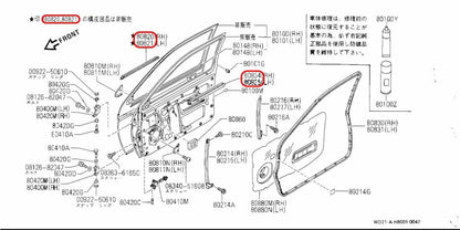 NISSAN OEM MOLDING ASSEMBLY FRONT DOOR OUTSIDE/INSIDE RH LH set 2