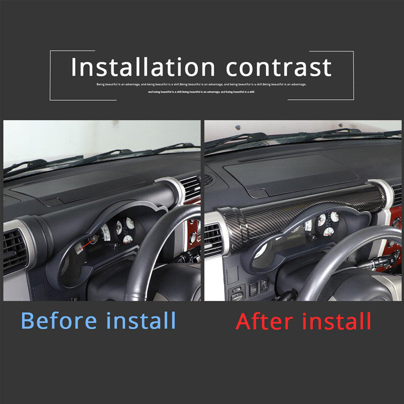 For Toyota FJ Cruiser 07-21 ABS Carbon Fiber Dashboard Center Console Cover Trim 11