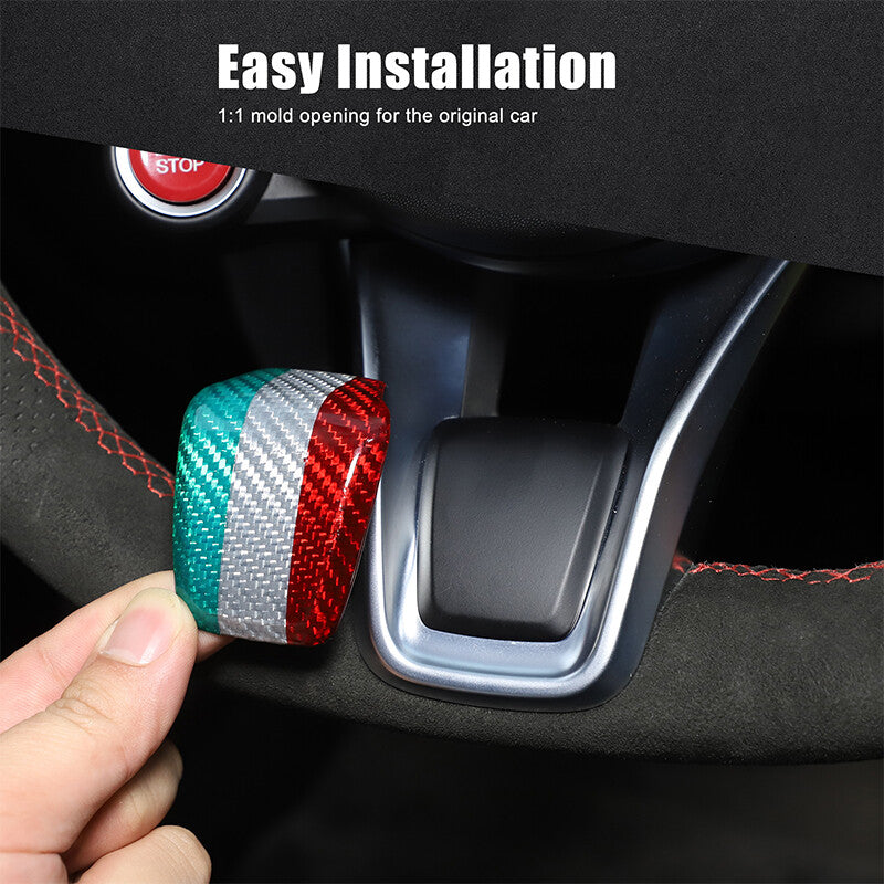 Tri-Color Carbon Fiber Steering Wheel Cover Trim Set for Alfa Romeo Tonale 23-24 18