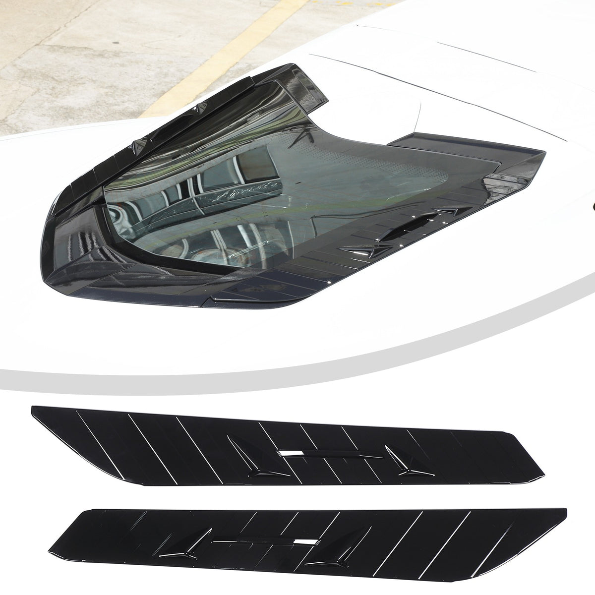Piano Black ABS Rear Hatch Hood Wash Waterproof Seal Trim For Corvette C8 20+ US 2