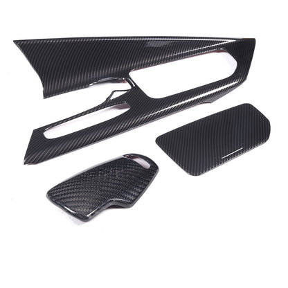 ABS Carbon Fiber Center Console Panel Trim Cover Set For CORVETTE C8 2020-2023 2