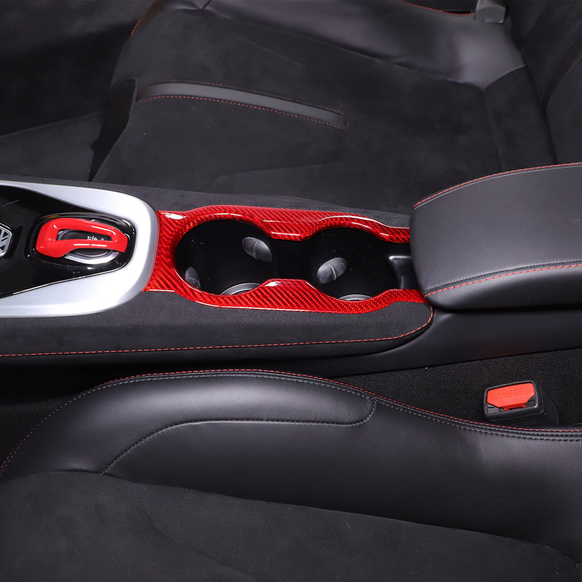 Red Real Carbon Fiber Interior Center Console Cover Trim For Lotus EMIRA 2021-25 18