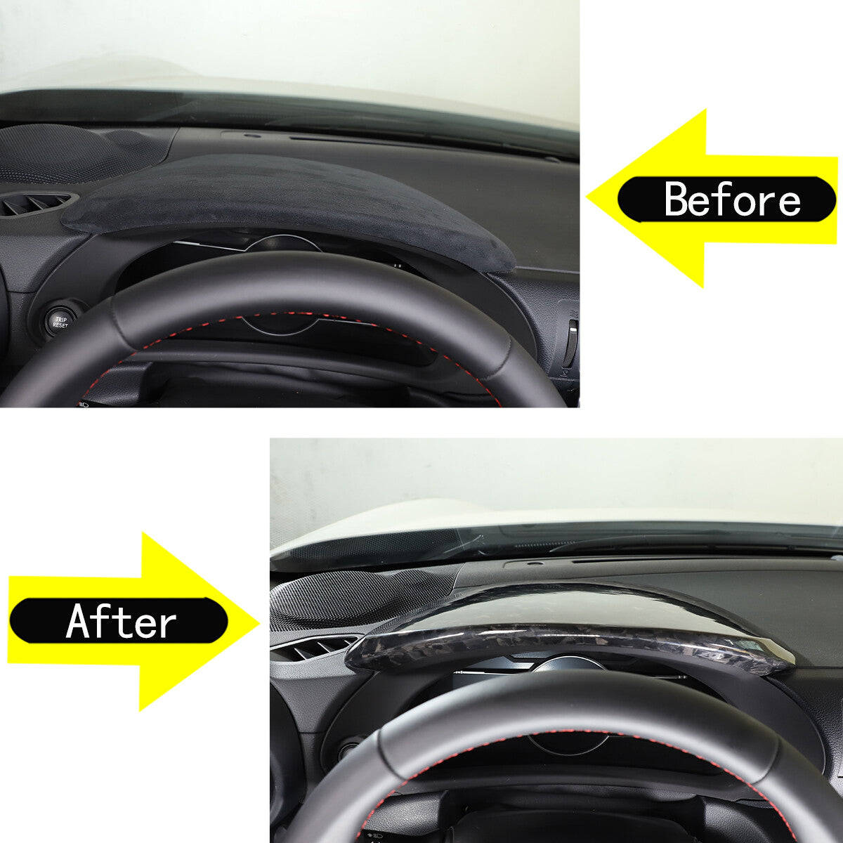 Forged carbon Dashboard Shade panel Trim Bezel For Toyota 86/Subaru BRZ 2022+ 6