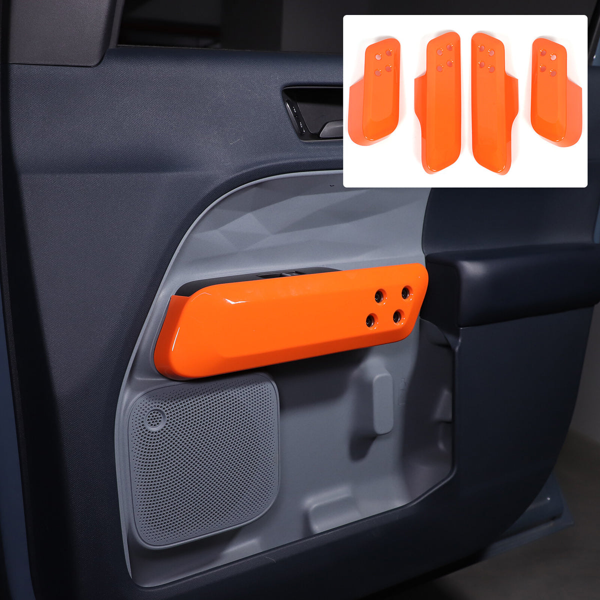 Orange ABS Interior Door Handle Panel Trim For Ford Maverick 2022+ 2