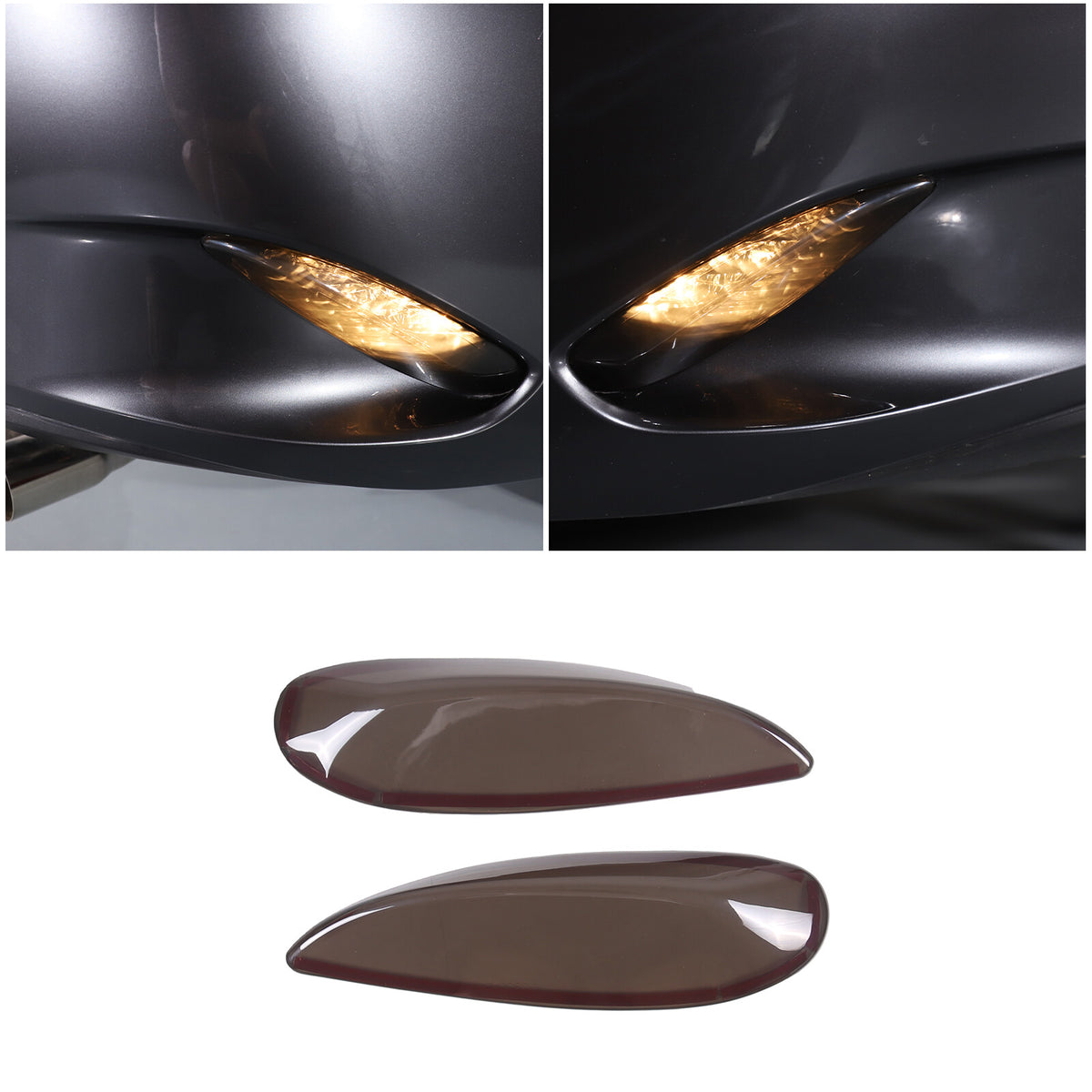Smoked Black Rear Bumper Fog Light Lamp Trim Cover For Mazda MX-5 Miata 2016-23 6