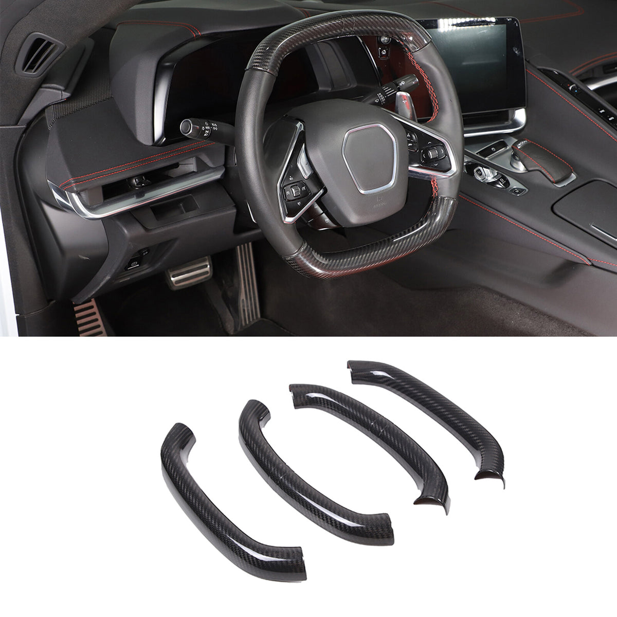 Carbon Fiber Interior Trim Cover Set For Corvette C8 2020-2026 5
