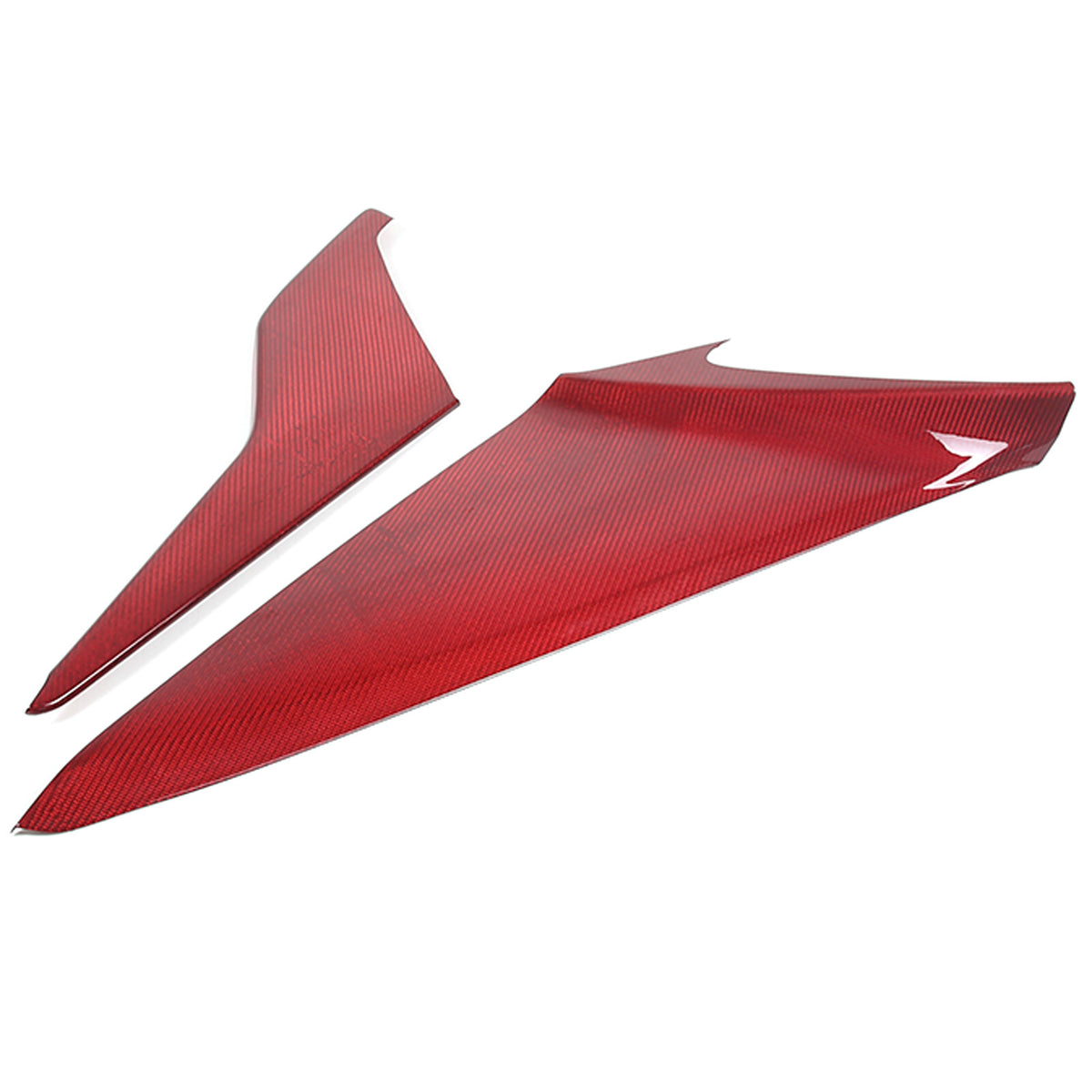 Red Real Carbon Fiber Center Console Side Knee Pad Trim For Corvette C8 2020-25 5