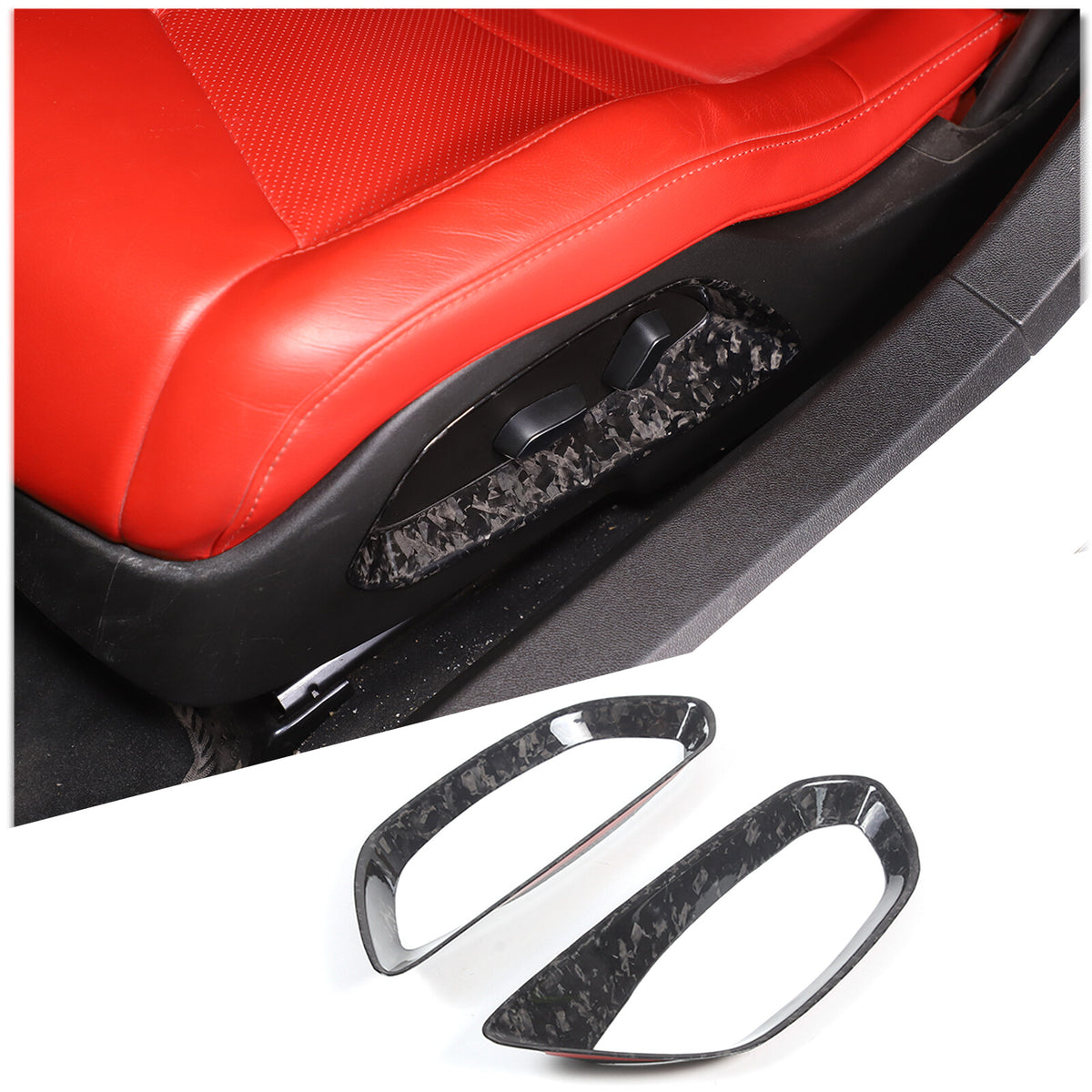 Forged Carbon Fiber Car Seat Adjustment Switch Trim For Corvette C8 2020-2026 1