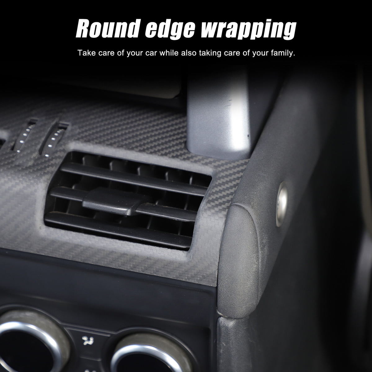 Matte Real Carbon Fiber Rear Air Vent Frame Trim For LR Defender L663 2020-2023 11