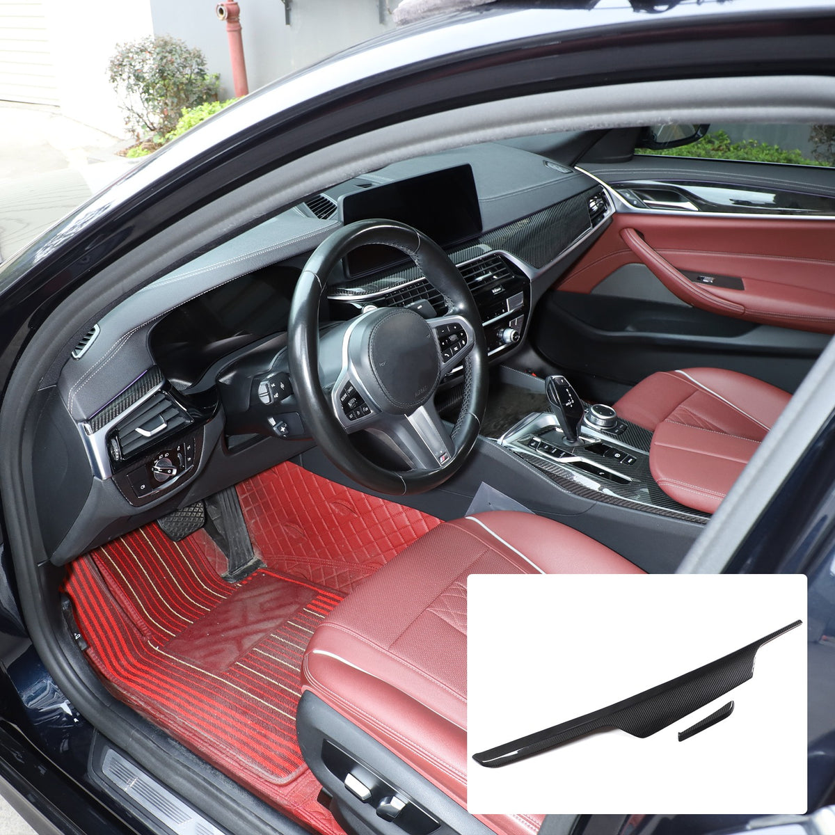 Real Dry Carbon Fiber Dashboard Trim For BMW 5 Series G30/G38 6 GT G32 2017-23 16