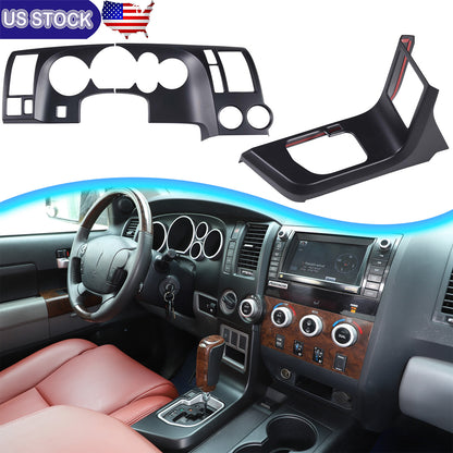 Matte Black Center Console Cover Trim Frame Kit For Toyota Tundra 2007-2013 1