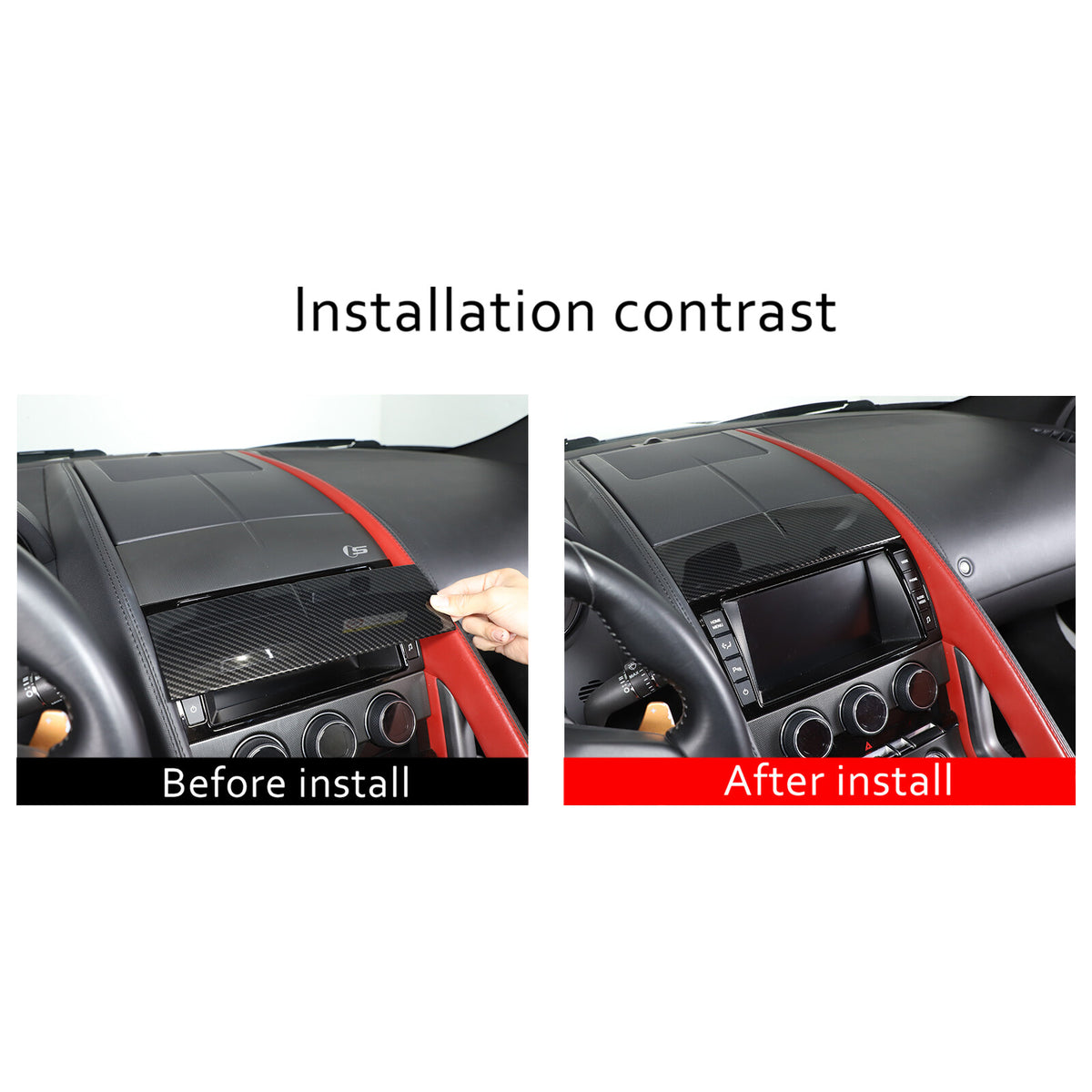 ABS Carbon Fiber Interior Center Console Trim Cover Set For Jaguar F-TYPE 13-18 9