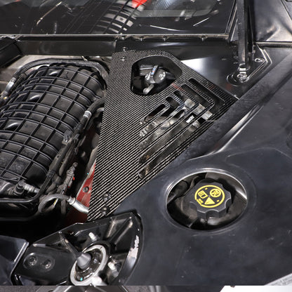 Gloss Real Carbon fiber Engine Bay Side Panel Cover Overlay For Corvette C8 20+ 6
