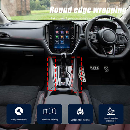 Red Real Carbon Fiber Gear Shift Side Panel Trim For Subaru WRX VB AT 2022+ 4