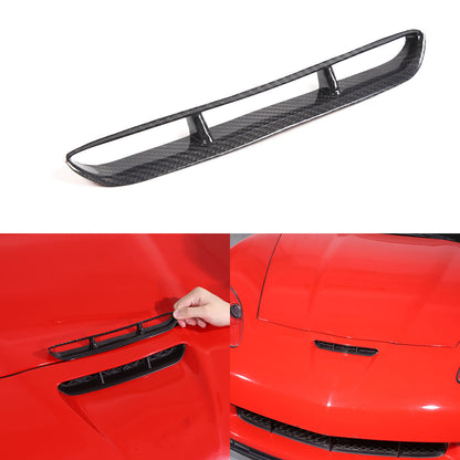 Real Carbon Fiber Front Engine Hood Bonnet Air Vent Trim For Corvette C6 2005-13 2