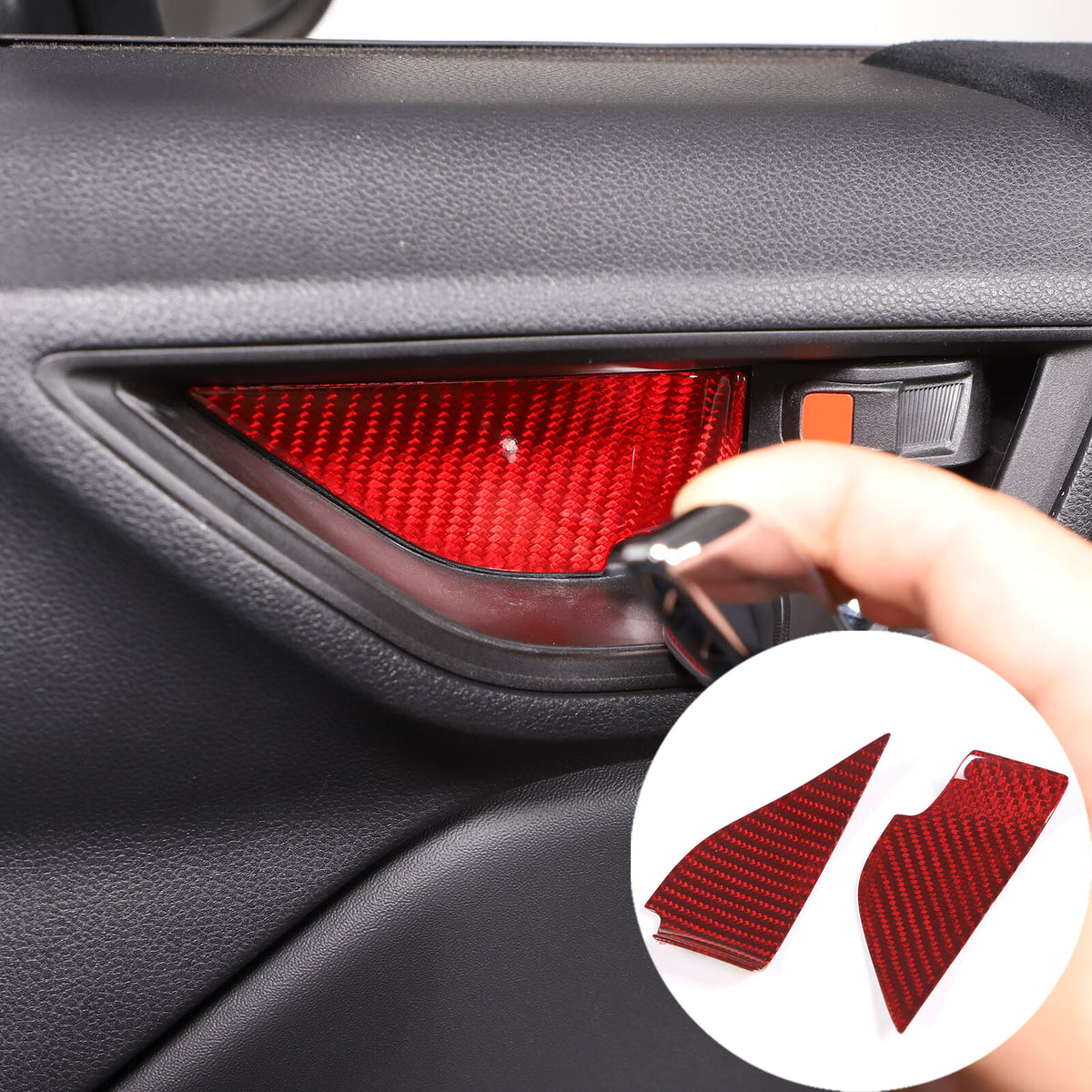 Red Real Carbon Fiber Interior Center Console Trim Set Kit For Subaru BRZ 22+ 2