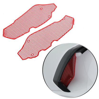 Red Steel Side Intake Mesh Grille Insert Guard For Corvette C8 2020-2026 21