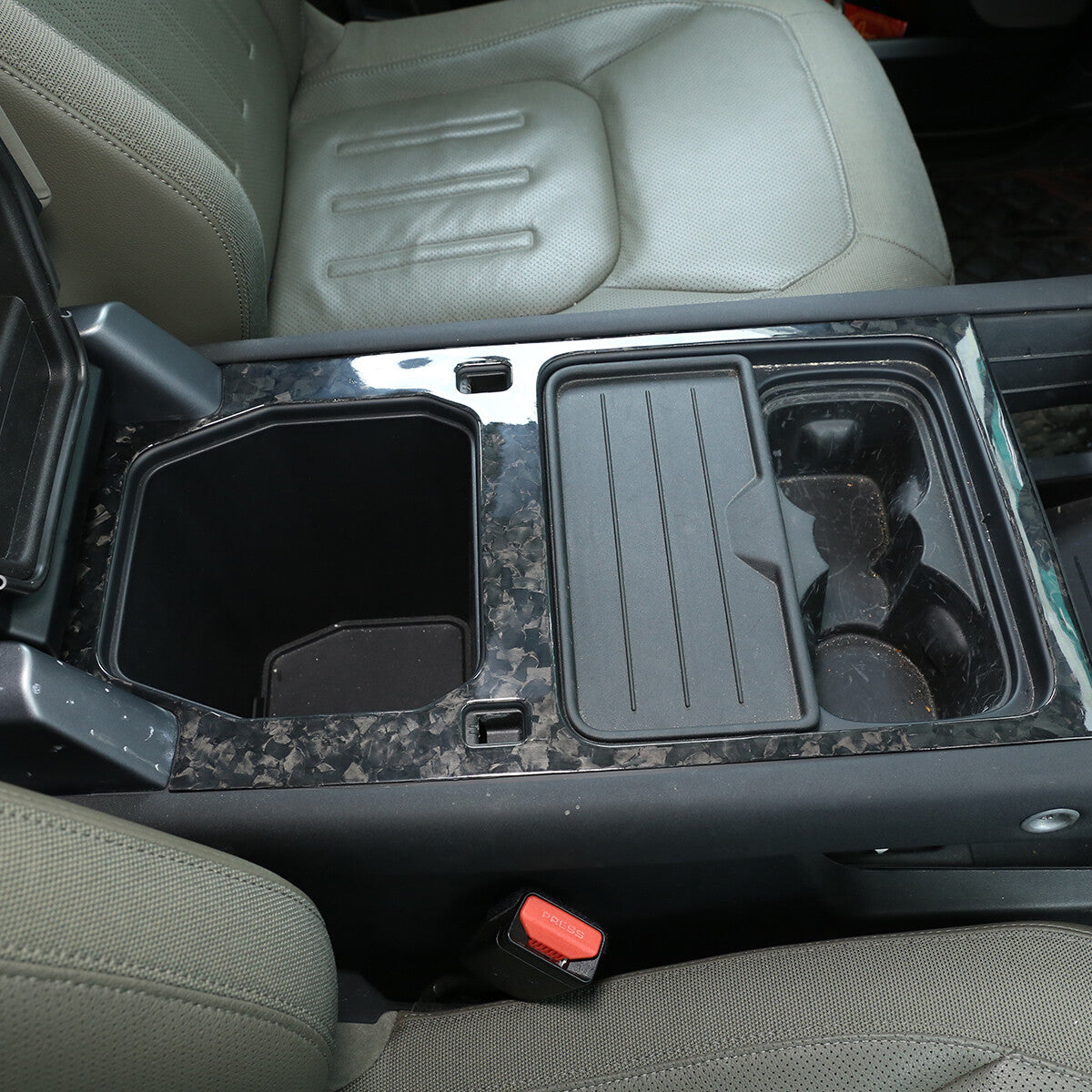 Forged Carbon Fiber For LR Defender 110 90 2020-2023 Cup Holder Panel Trim Cover 1