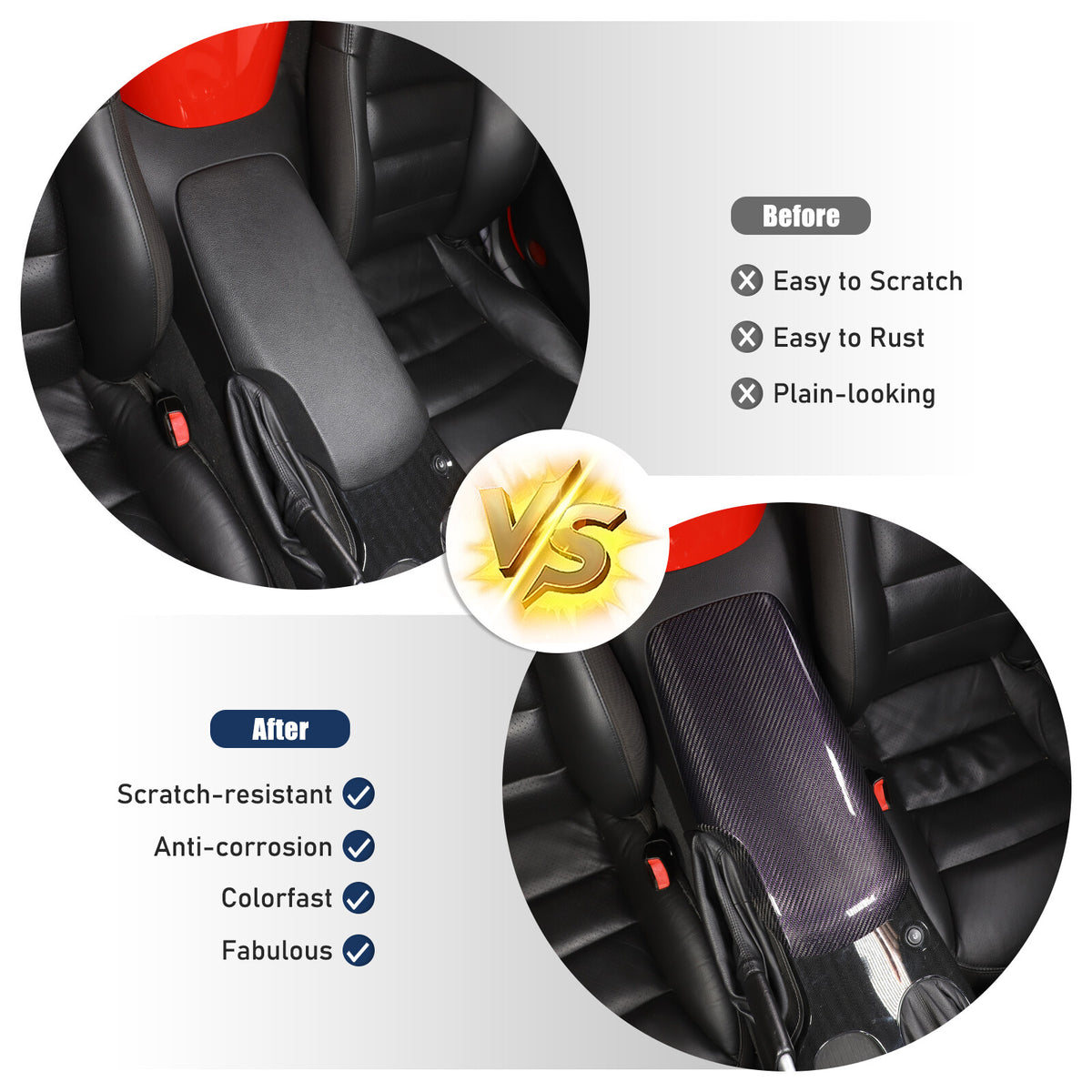 Real Carbon Fiber Center Console Armrest Box Cover Trim For Corvette C6 2005-13 12